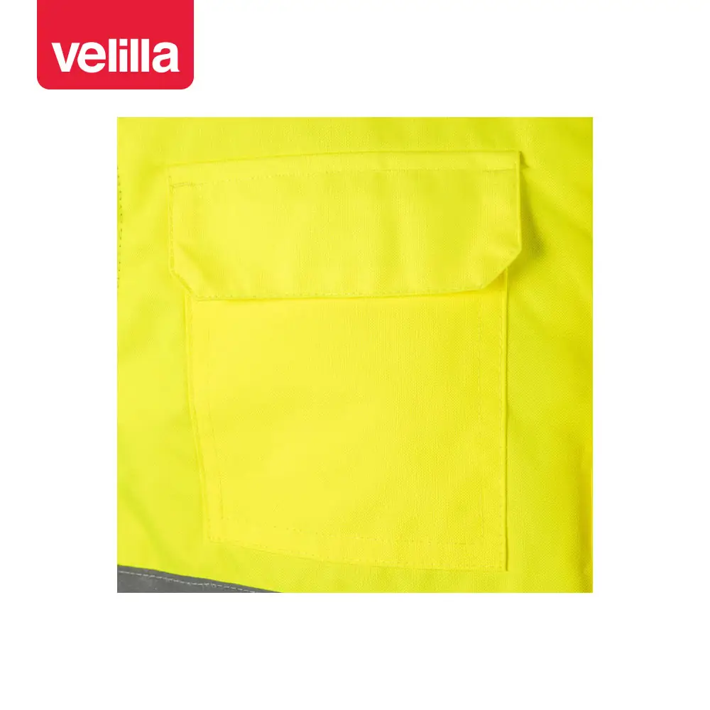 Chaleco acolchado bicolor Velilla 305902 8 Chaleco acolchado bicolor Velilla 305902 Azul navy/Amarillo flúor, detalle de bolsillo del pecho