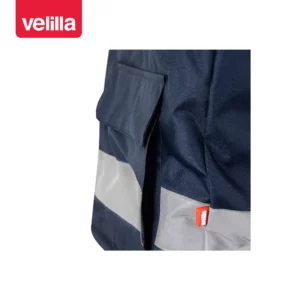 Chaleco acolchado bicolor Velilla 305902 Azul navy/Amarillo flúor, detalle de bolsillo inferior