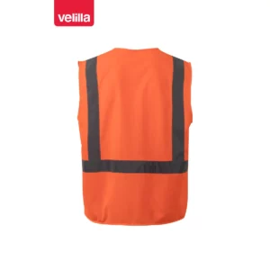 Chaleco con portaidentificación Velilla 305903 Naranja flúor, vista trasera
