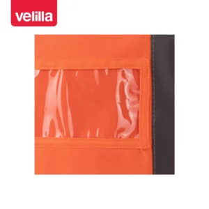 Chaleco con portaidentificación Velilla 305903 Naranja flúor, detalle de ventana porta-identificación