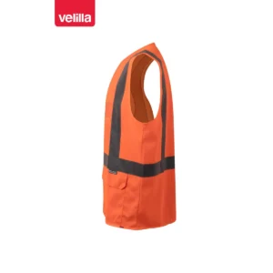 Chaleco con portaidentificación Velilla 305903 Naranja flúor, vista lateral