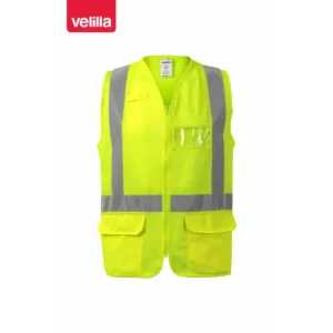 Chaleco con portaidentificación Velilla 305903 Amarillo flúor, vista frontal