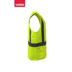 Chaleco con portaidentificación Velilla 305903 Amarillo flúor, vista lateral opuesto