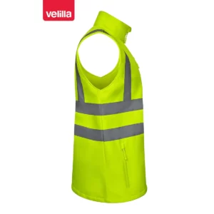 Chaleco soft shell Velilla 305905 Amarillo flúor, vista lateral opuesto