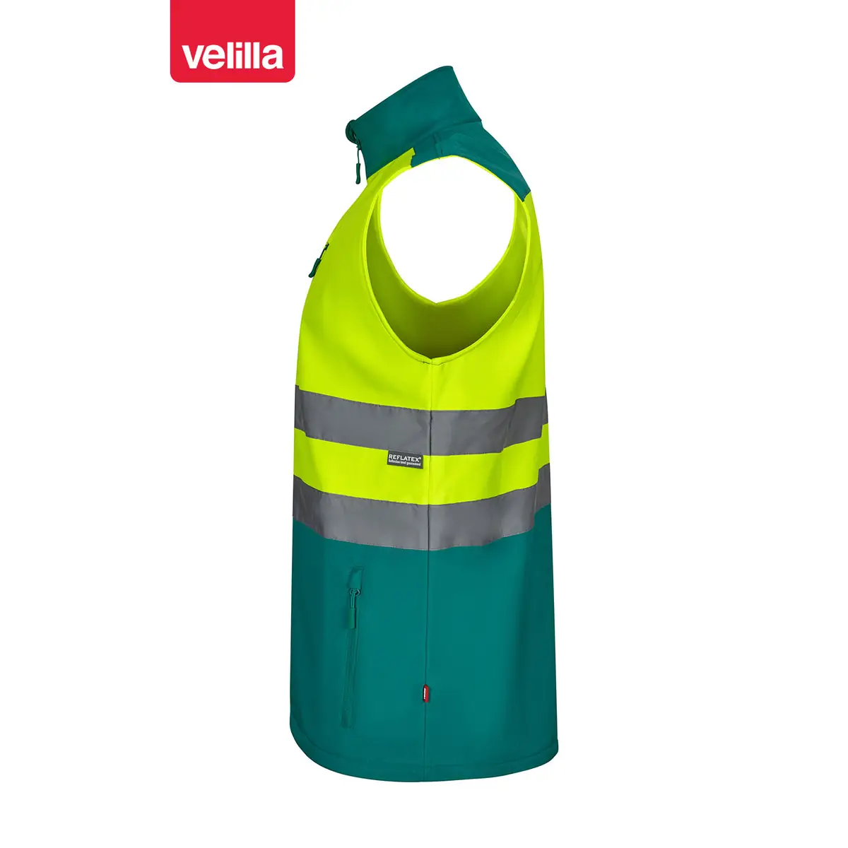 Chaleco soft shell bicolor Velilla 305906 10 Chaleco soft shell bicolor Velilla 305906 Verde/Amarillo flúor, vista lateral