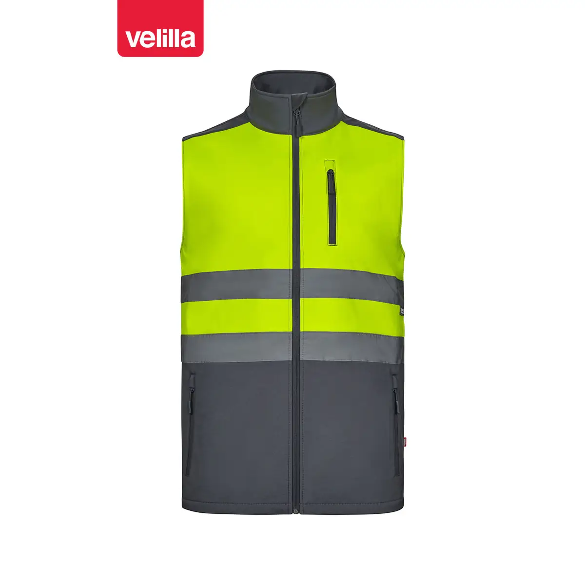 Chaleco soft shell bicolor Velilla 305906 1 Chaleco soft shell bicolor Velilla 305906 Gris/Amarillo flúor, vista frontal