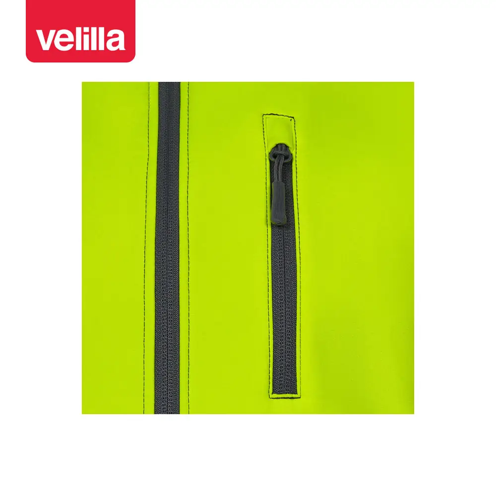 Chaleco soft shell bicolor Velilla 305906 17 Chaleco soft shell bicolor Velilla 305906 Gris/Amarillo flúor, detalle de bolsillo del pecho