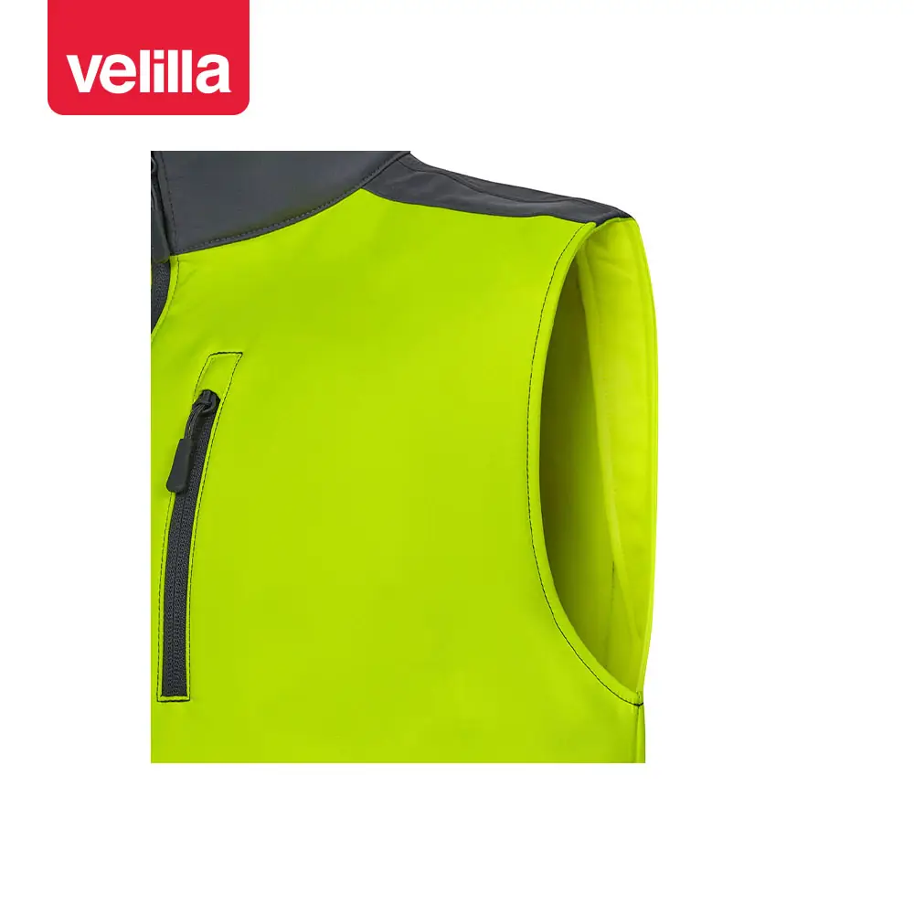 Chaleco soft shell bicolor Velilla 305906 18 Chaleco soft shell bicolor Velilla 305906 Gris/Amarillo flúor, detalle de sisa