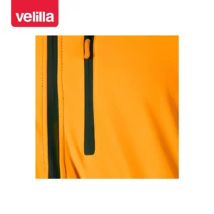 Cazadora softshell bicolor Velilla 306001 Azul marino/Naranja flúor, detalle de bolsillo del pecho