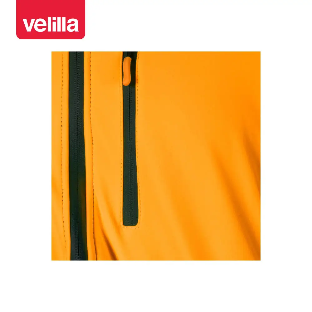 Cazadora softshell bicolor Velilla 306001 14 Cazadora softshell bicolor Velilla 306001 Azul marino/Naranja flúor, detalle de bolsillo del pecho