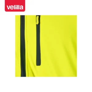 Cazadora softshell bicolor Velilla 306001 Azul marino/Amarillo flúor, detalle de bolsillo del pecho