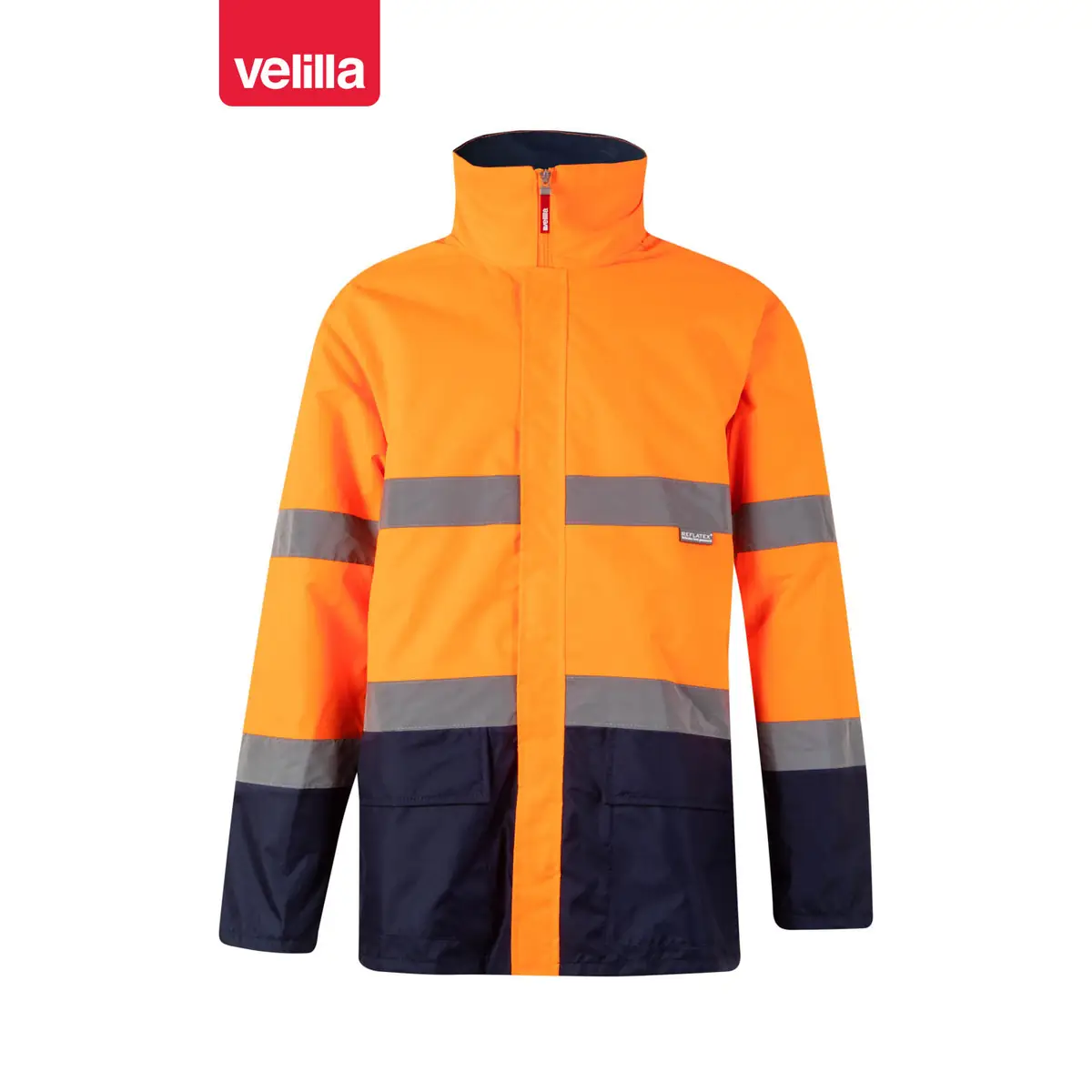 Parka bicolor alta visibilidad Velilla 306002 30 Parka bicolor alta visibilidad Velilla 306002 Azul marino/Naranja flúor, vista frontal