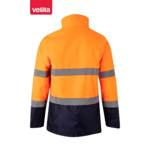 Parka bicolor alta visibilidad Velilla 306002 Azul marino/Naranja flúor, vista trasera