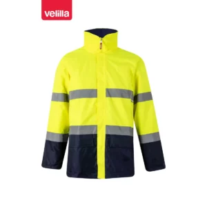 Parka bicolor alta visibilidad Velilla 306002 Azul marino/Amarillo flúor, vista frontal