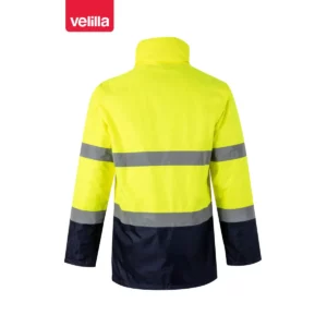 Parka bicolor alta visibilidad Velilla 306002 Azul marino/Amarillo flúor, vista trasera