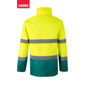 Parka bicolor alta visibilidad Velilla 306002 Verde/Amarillo flúor, vista trasera