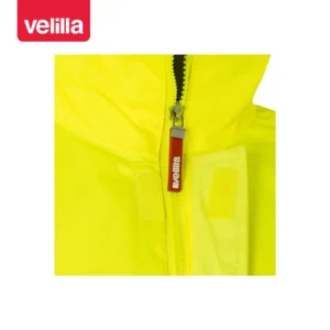 Parka bicolor alta visibilidad Velilla 306002 Verde/Amarillo flúor, detalle de cuello y cremallera