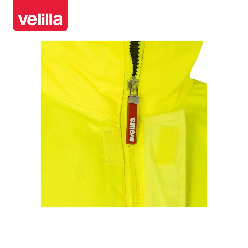 Parka bicolor alta visibilidad Velilla 306002 9 Parka bicolor alta visibilidad Velilla 306002 Verde/Amarillo flúor, detalle de cuello y cremallera