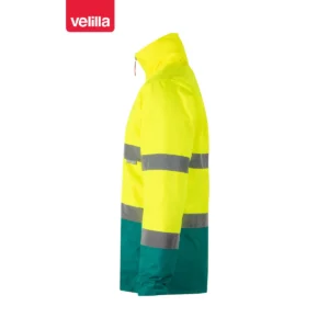 Parka bicolor alta visibilidad Velilla 306002 Verde/Amarillo flúor, vista lateral