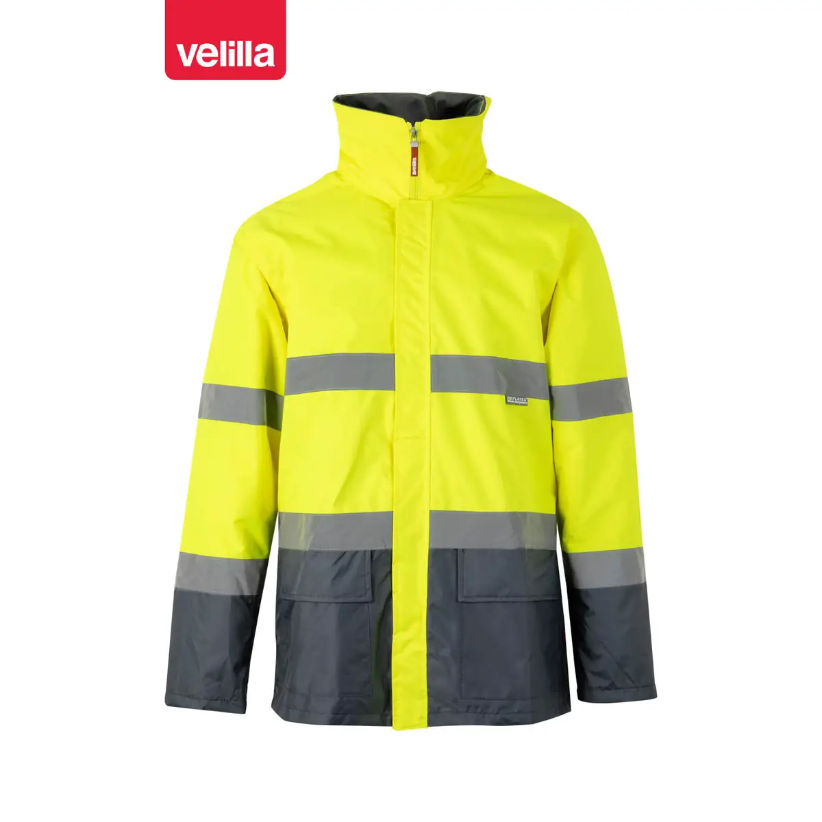 Parka bicolor alta visibilidad Velilla 306002 1 Parka bicolor alta visibilidad Velilla 306002 Gris/Amarillo flúor, vista frontal