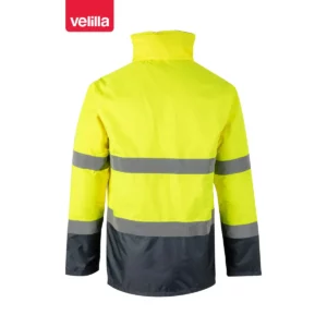 Parka bicolor alta visibilidad Velilla 306002 Gris/Amarillo flúor, vista trasera