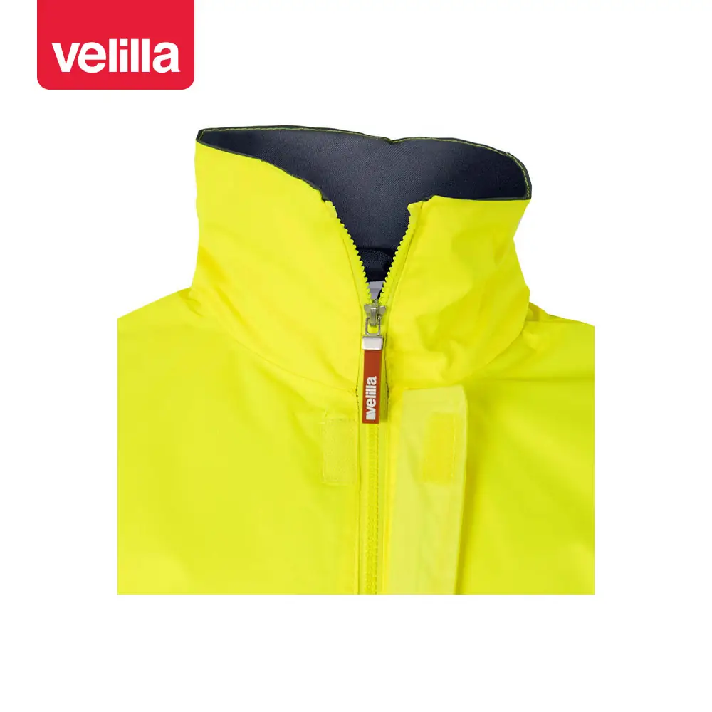 Parka bicolor alta visibilidad Velilla 306002 5 Parka bicolor alta visibilidad Velilla 306002 Gris/Amarillo flúor, detalle de cuello y cremallera