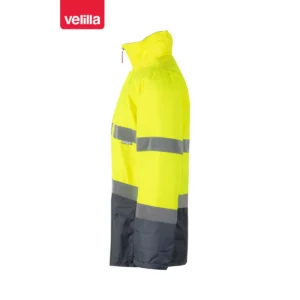 Parka bicolor alta visibilidad Velilla 306002 Gris/Amarillo flúor, vista lateral