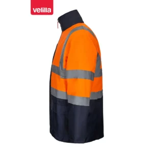 Parka 4 en 1 bicolor Velilla 306003 Azul marino/Naranja flúor, vista lateral