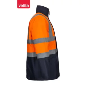 Parka 4 en 1 bicolor Velilla 306003 Azul marino/Naranja flúor, vista lateral opuesto