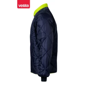 Parka 4 en 1 bicolor Velilla 306003 Azul marino/Amarillo flúor, vista lateral de la cara interior de la cazadora desmontable