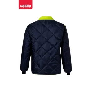 Parka 4 en 1 bicolor Velilla 306003 Azul marino/Amarillo flúor, vista trasera de la cara interior de la cazadora desmontable