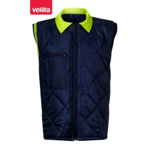 Parka 4 en 1 bicolor Velilla 306003 Azul marino/Amarillo flúor, vista frontal de la cara interior del chaleco