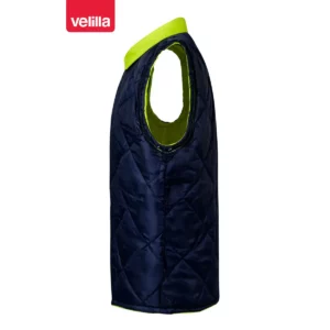Parka 4 en 1 bicolor Velilla 306003 Azul marino/Amarillo flúor, vista lateral de la cara interior del chaleco