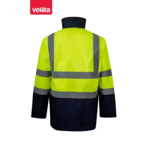 Parka 4 en 1 bicolor Velilla 306003 Azul marino/Amarillo flúor, vista trasera