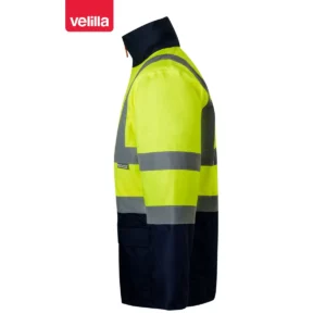 Parka 4 en 1 bicolor Velilla 306003 Azul marino/Amarillo flúor, vista lateral