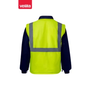 Parka 4 en 1 bicolor Velilla 306003 Azul marino/Amarillo flúor, vista trasera de la prenda interior