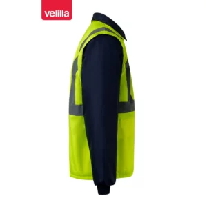 Parka 4 en 1 bicolor Velilla 306003 Azul marino/Amarillo flúor, vista lateral opuesto de la prenda interior