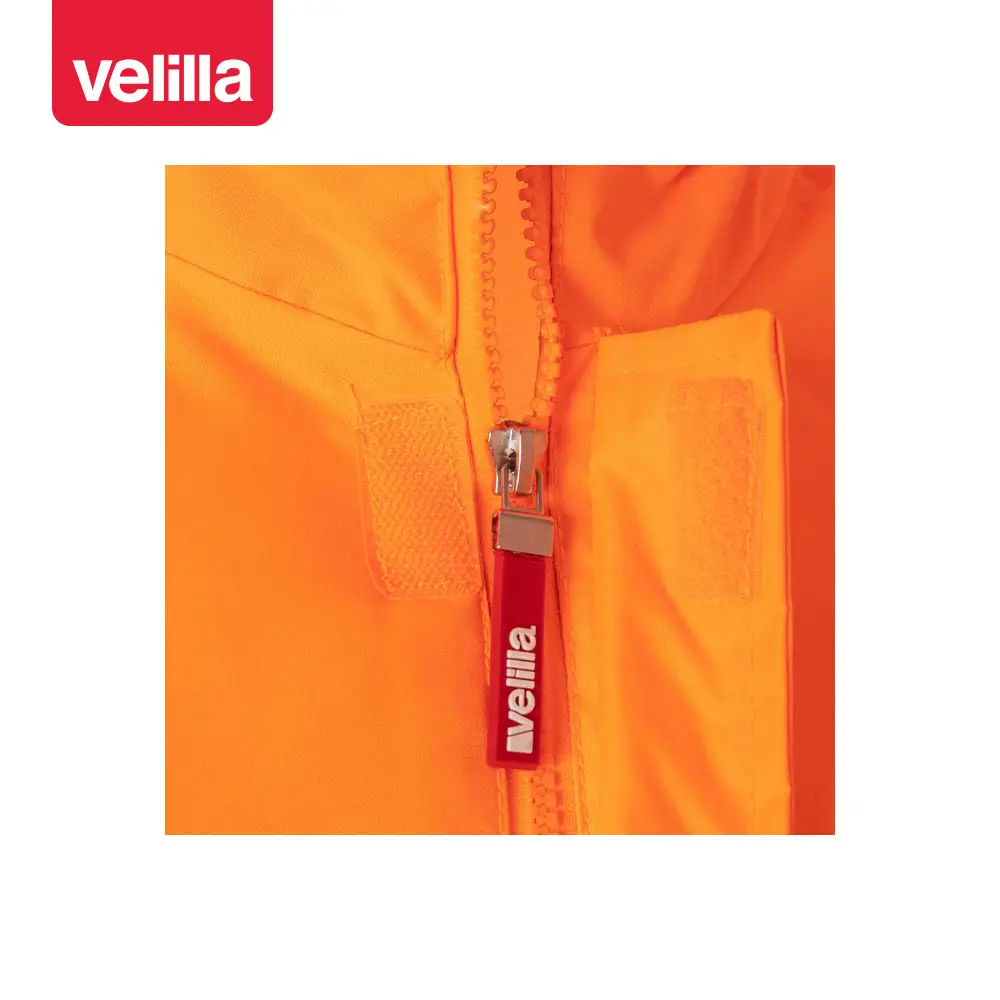 Parka alta visibilidad Velilla 306004 11 Parka alta visibilidad Velilla 306004 Naranja flúor, detalle de cuello y cremallera