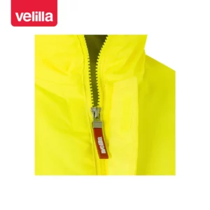 Parka alta visibilidad Velilla 306004 Amarillo flúor, detalle de cuello y cremallera