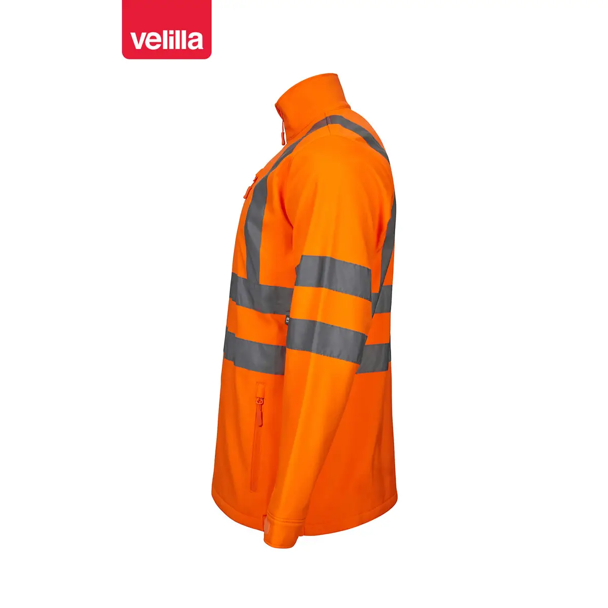 Cazadora softshell alta visibilidad Velilla 306005 5 Cazadora softshell alta visibilidad Velilla 306005 naranja flúor, vista lateral