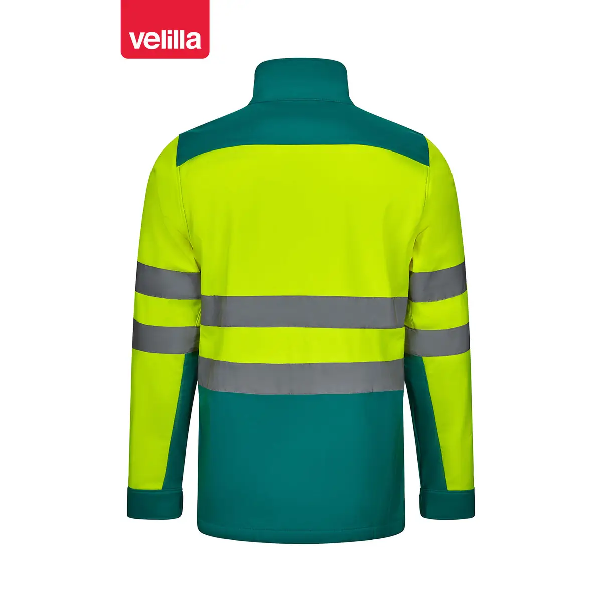 Cazadora softshell bicolor Velilla 306006 10 Cazadora softshell bicolor Velilla 306006 Verde/Amarillo flúor, vista trasera