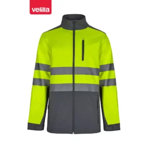 Cazadora softshell bicolor Velilla 306006 Gris/Amarillo flúor, vista frontal