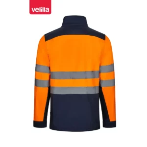 Cazadora softshell bicolor Velilla 306006 Azul navy/Naranja flúor, vista trasera