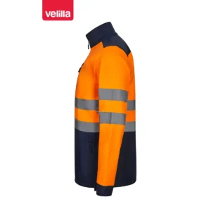 Cazadora softshell bicolor Velilla 306006 Azul navy/Naranja flúor, vista lateral