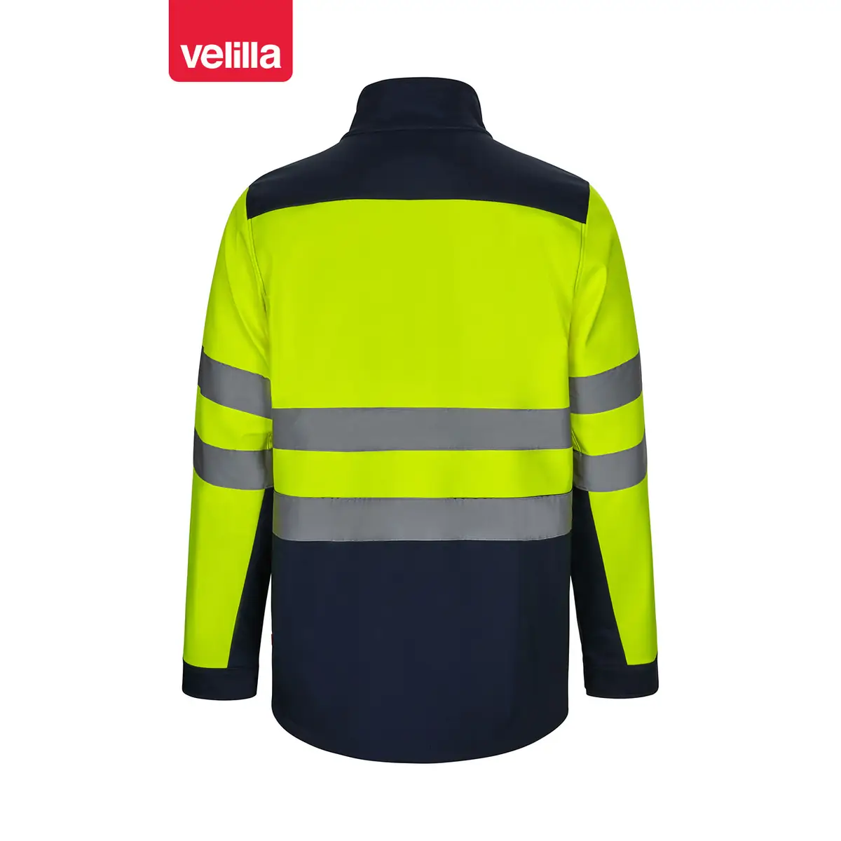 Cazadora softshell bicolor Velilla 306006 6 Cazadora softshell bicolor Velilla 306006 Azul navy/Amarillo flúor, vista trasera