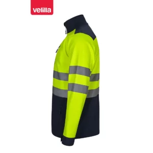 Cazadora softshell bicolor Velilla 306006 Azul navy/Amarillo flúor, vista lateral