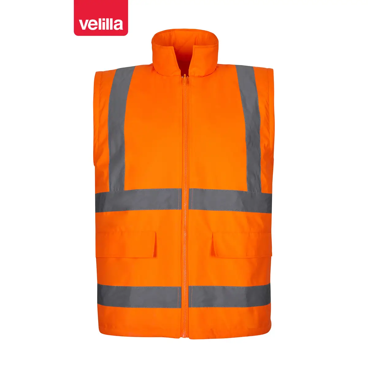 Parka 4 en 1 alta visibilidad Velilla 306007 12 Parka 4 en 1 alta visibilidad Velilla 306007 Naranja flúor, vista frontal del chaleco interior