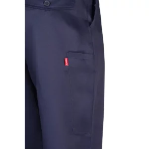 Pantalón de trabajo algodón Velilla 342 Azul marino, detalle de bolsillo trasero con tapeta