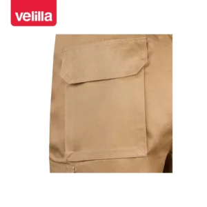 Bermuda multibolsillos Velilla 344 Beige, detalle de bolsillo trasero