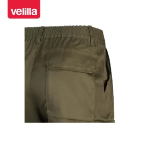 Pantalón desmontable multibolsillos Velilla 346 Verde caza, detalle de cintura y bolsillo trasero